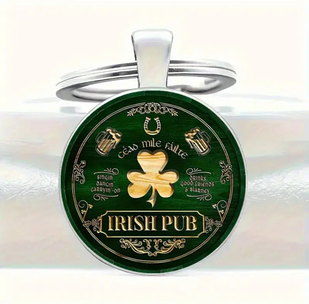 3/$25 Irish Pub Shamrock Keychain NEW
